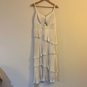 Abercrombie & Fitch White Layered Midi Dress